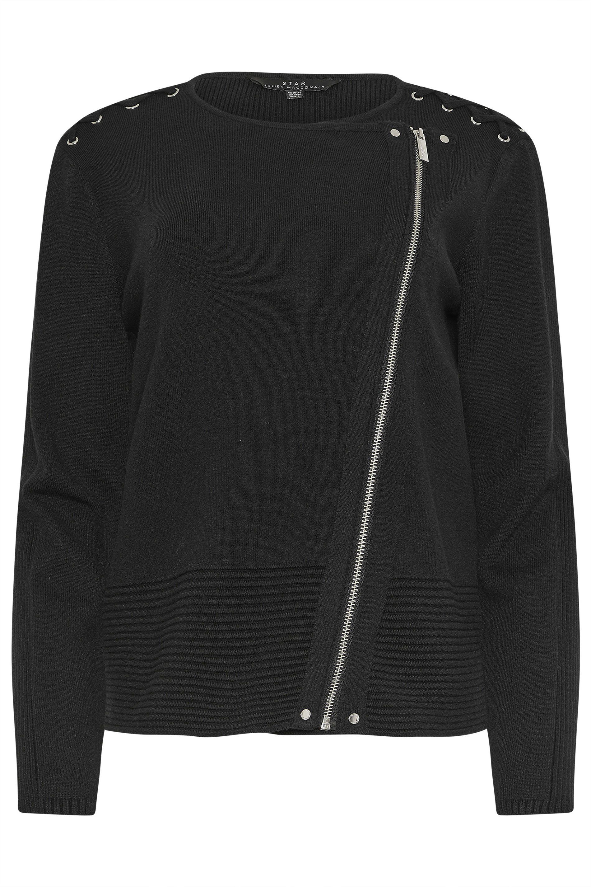 Star by Julien Macdonald Women's Knitted Biker Cardigan in Black