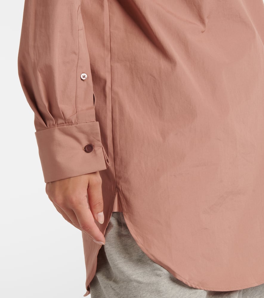 High-neck cotton blouse