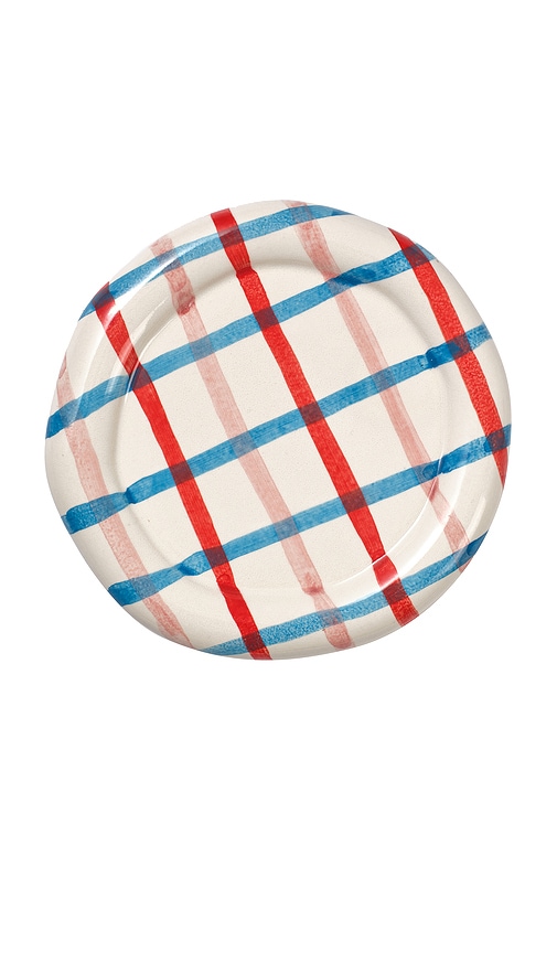 Damson Madder Hand Painted Chubby Saucer in White