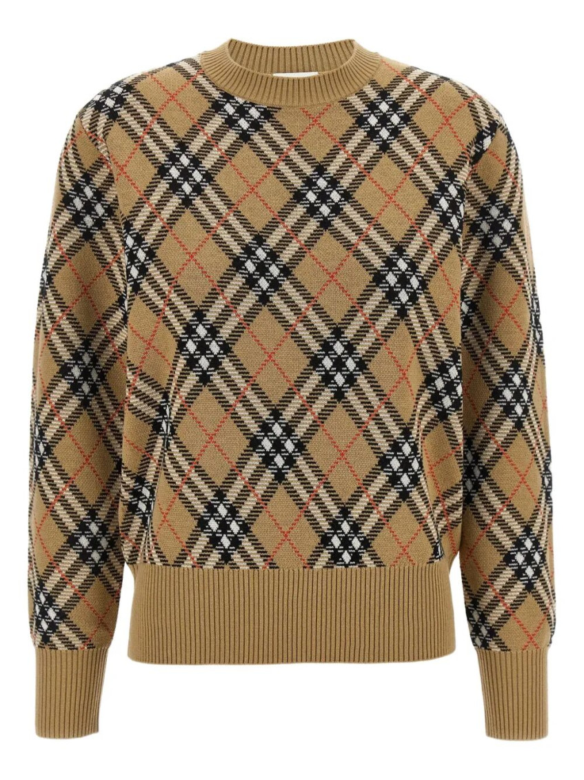 Beige Check Sweater