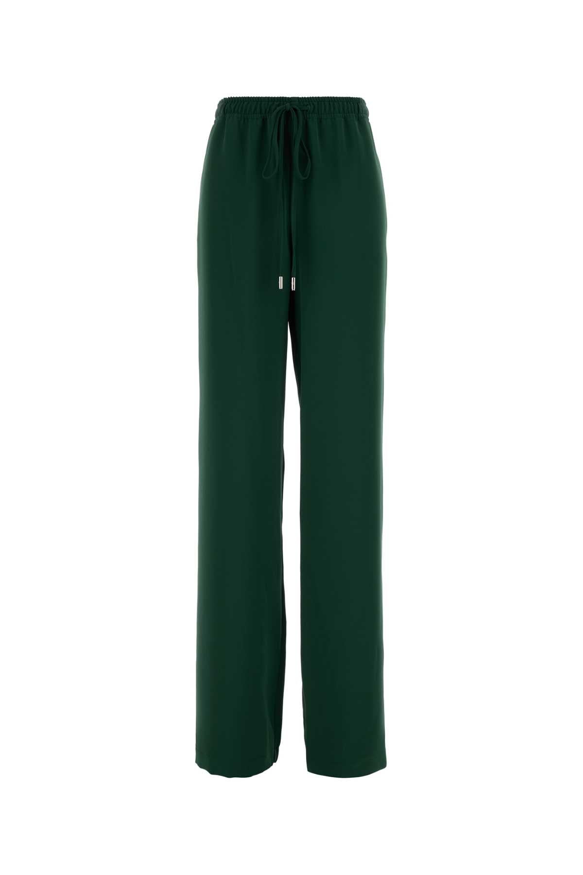 Drawstring Polyester Trousers — Green