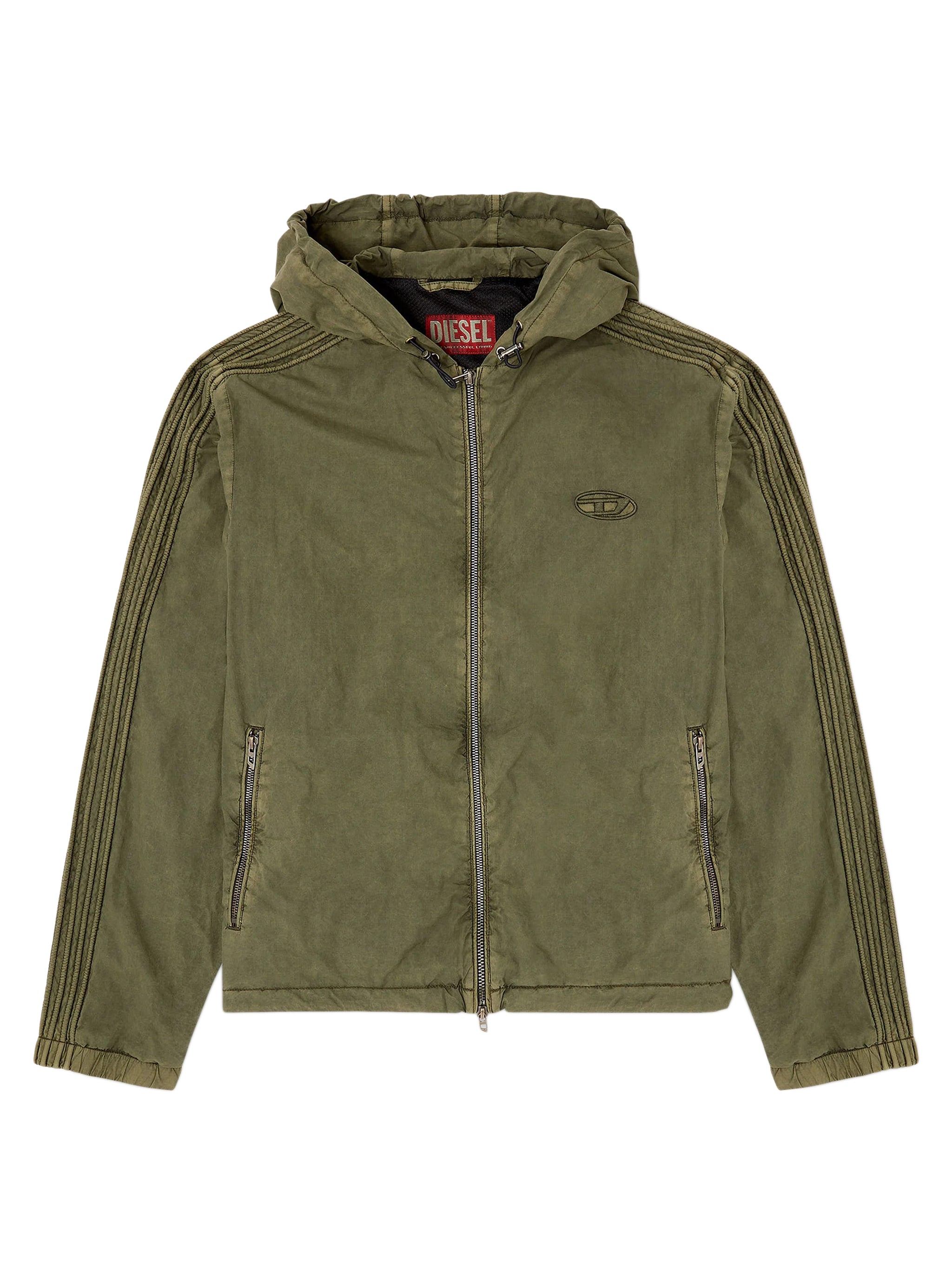 Men's Cotton Jacket Regular Fit with Drawstring Hood, Size 48