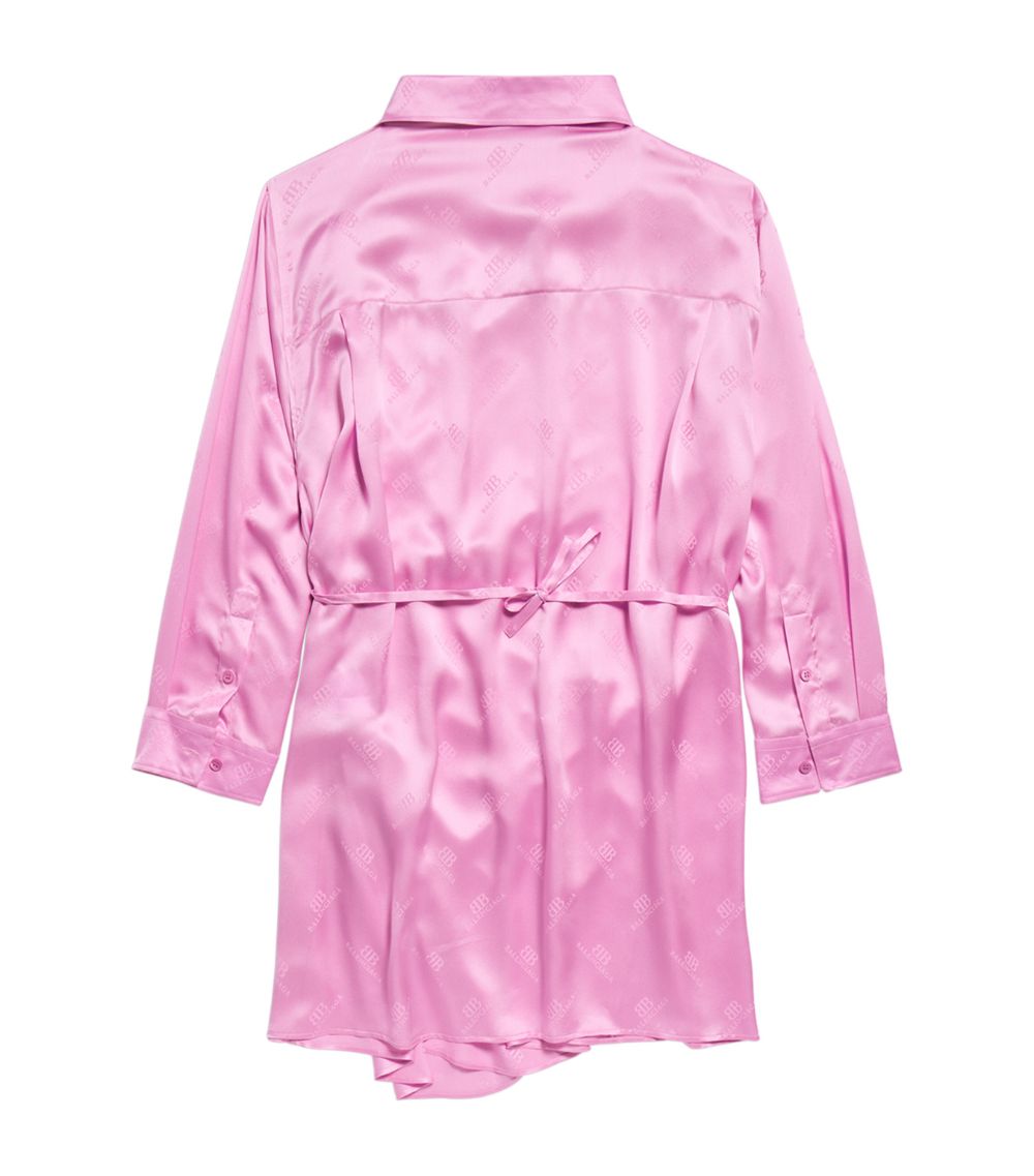 Silk Jacquard Mini Wrap Dress