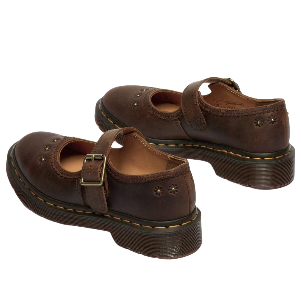 (WMNS) Mary Jane Flower Shoes 'Dark Brown'