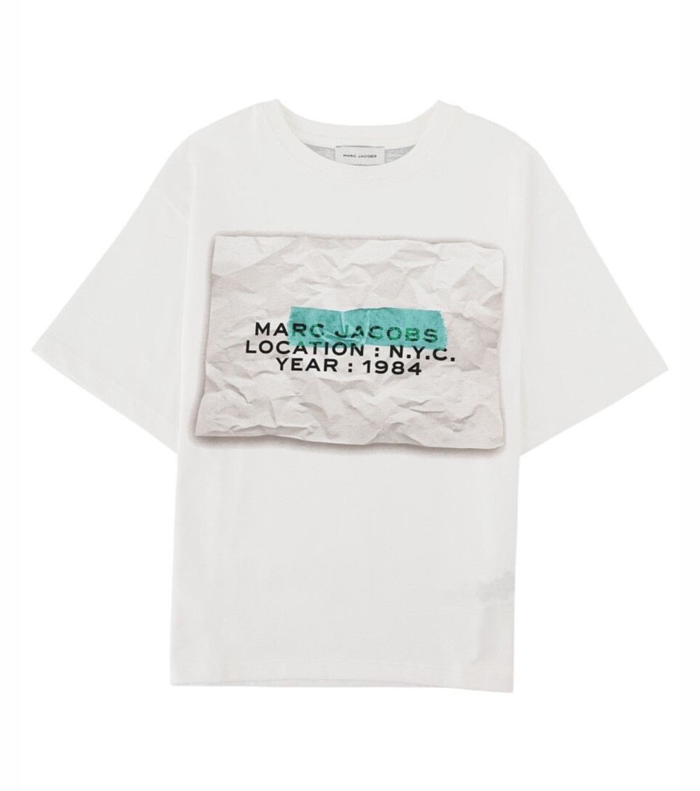 Kids White Graphic T-Shirt