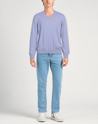 Rossopuro Man Sweater Lilac Size 6 Cotton