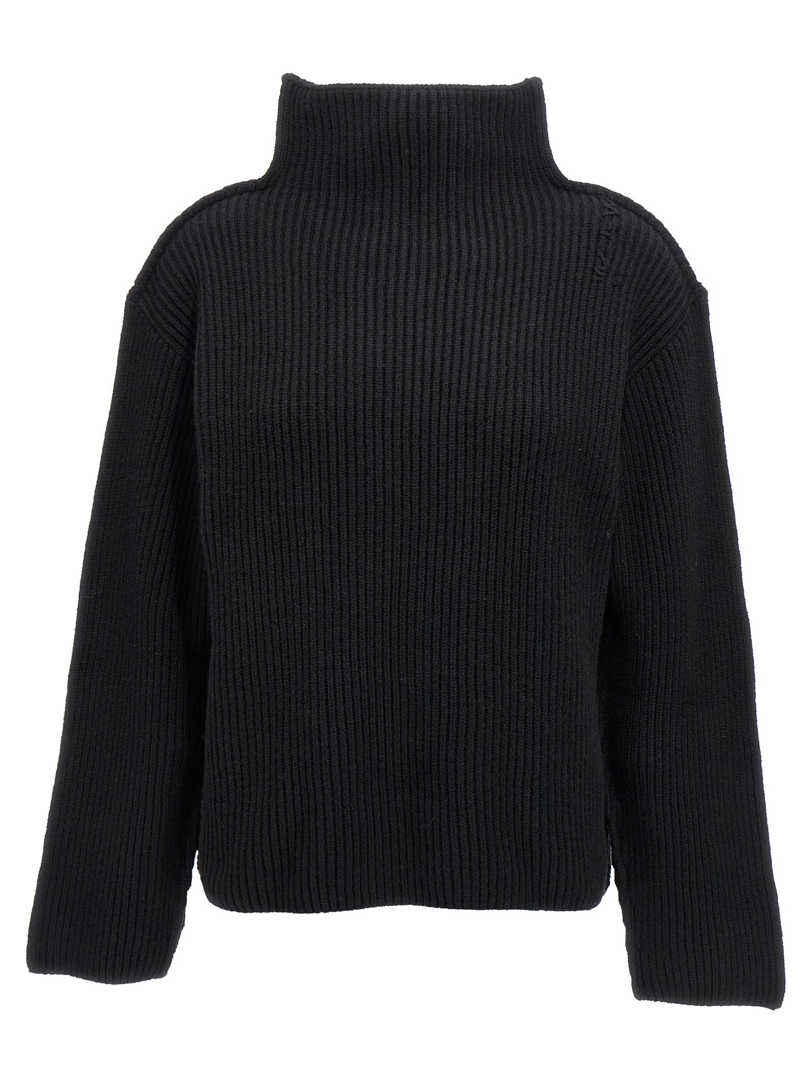Ribbed Wool Sweater — Black