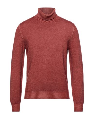 Barba Napoli Man Turtleneck Rust Size 40 Virgin Wool