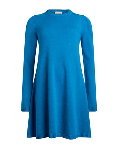 Woman Mini dress Azure Size XS Virgin Wool, Cashmere