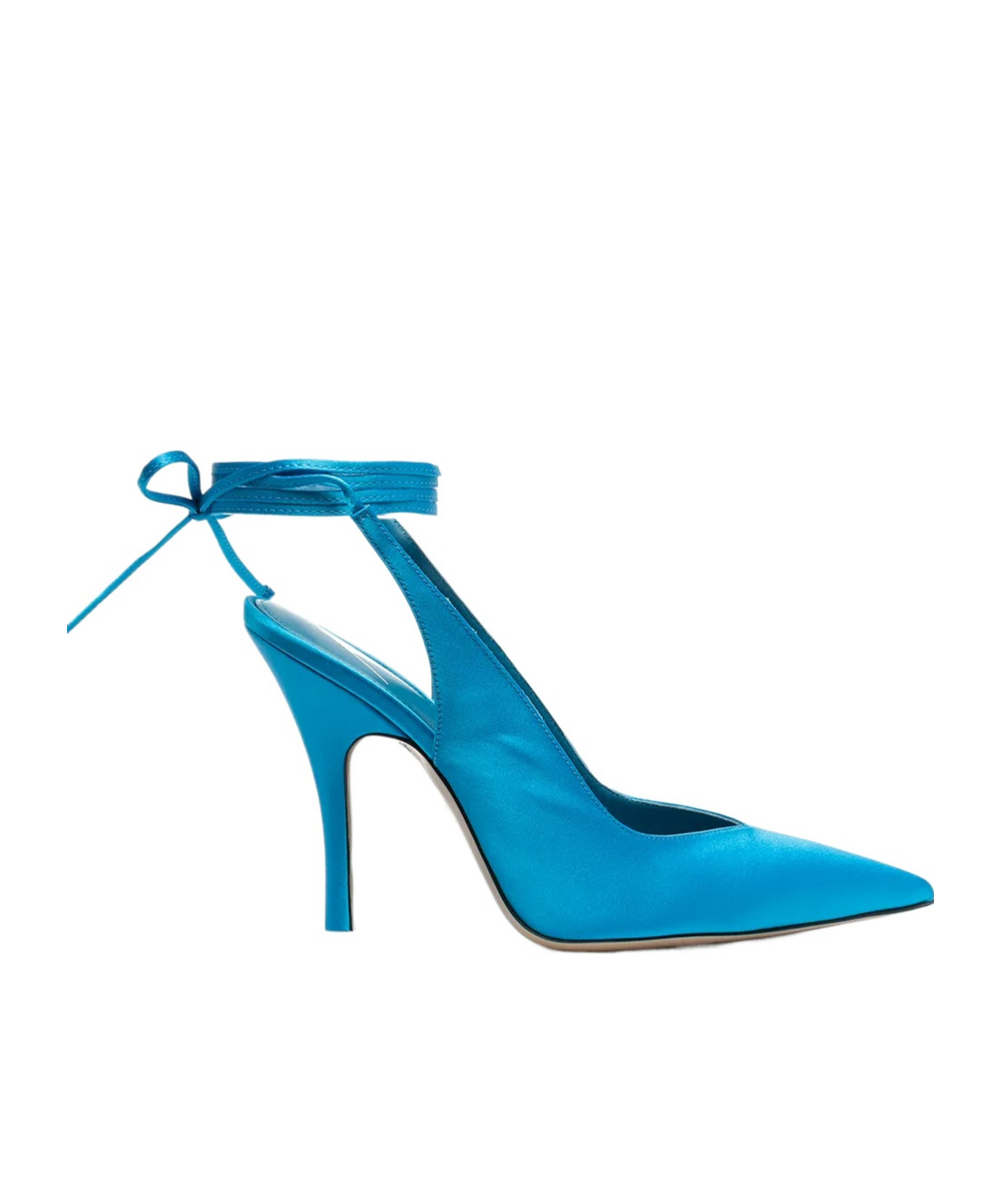 Ankle-tied leather pumps