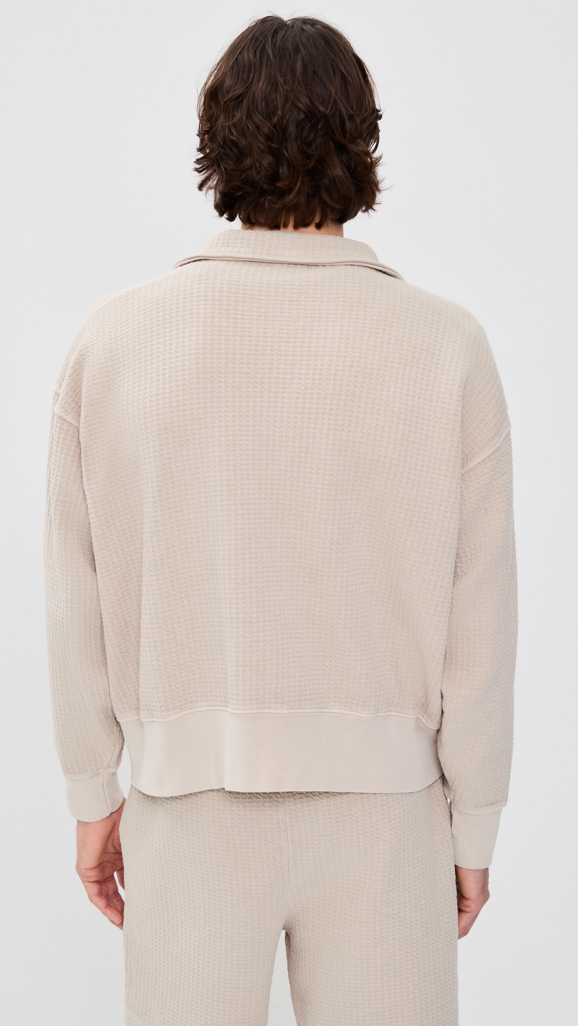 Jean Waffle Zip Jacket Bisque