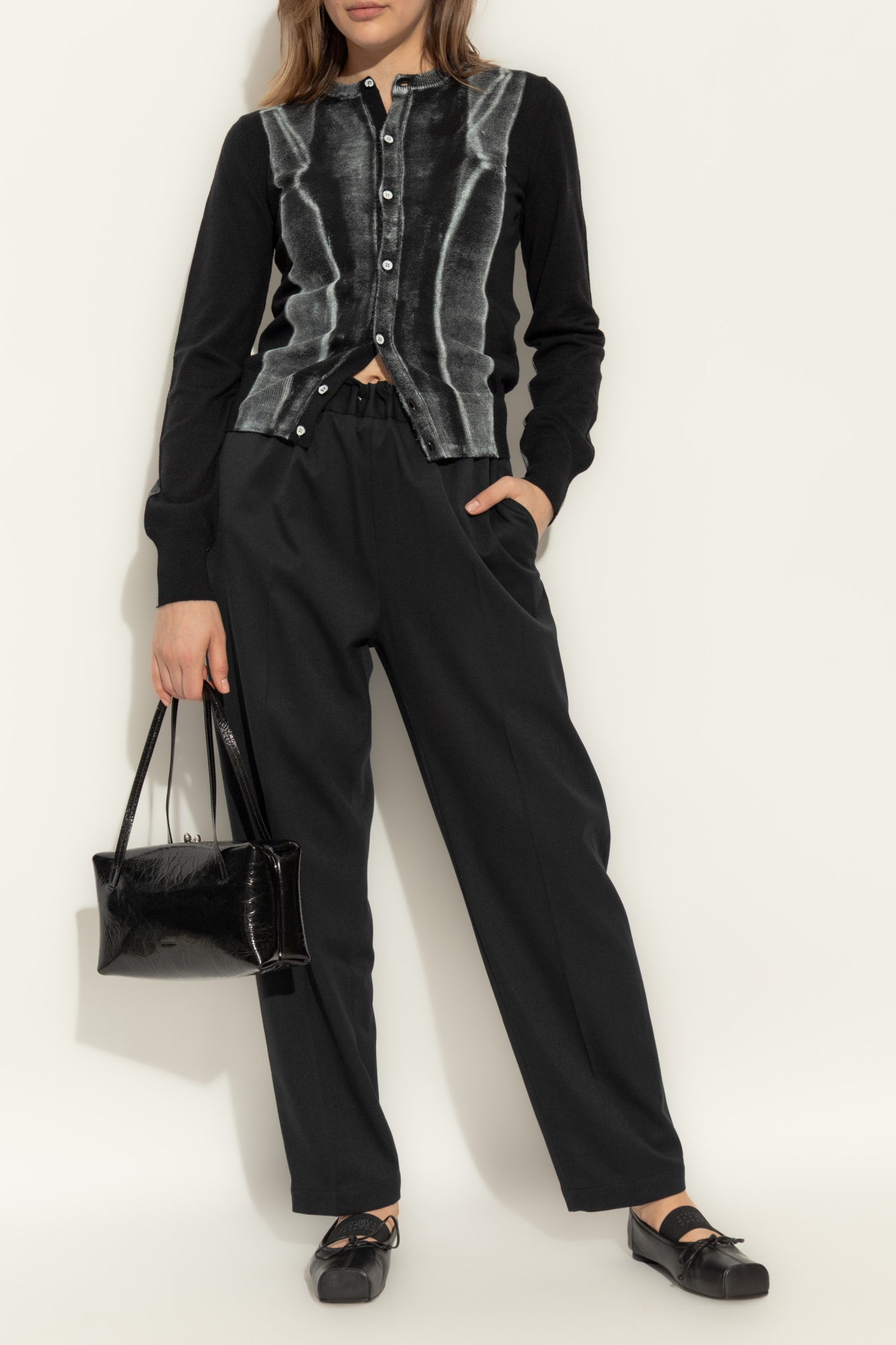 Printed Cardigan, Women's, Black
