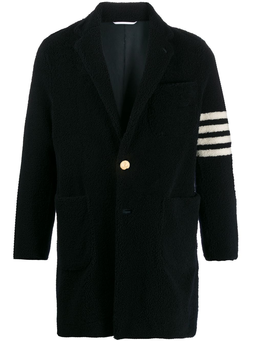 Unconstructed sack 4-Bar overcoat - Blue