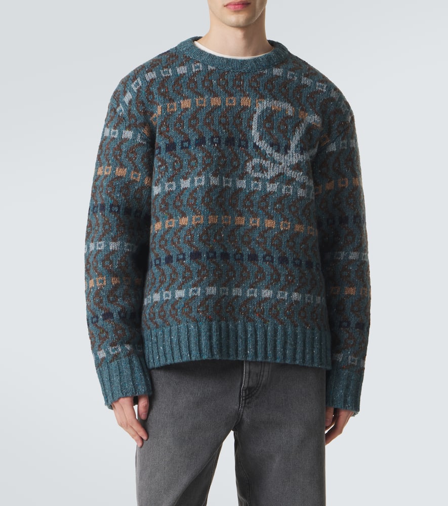 Logo intarsia wool-blend sweater