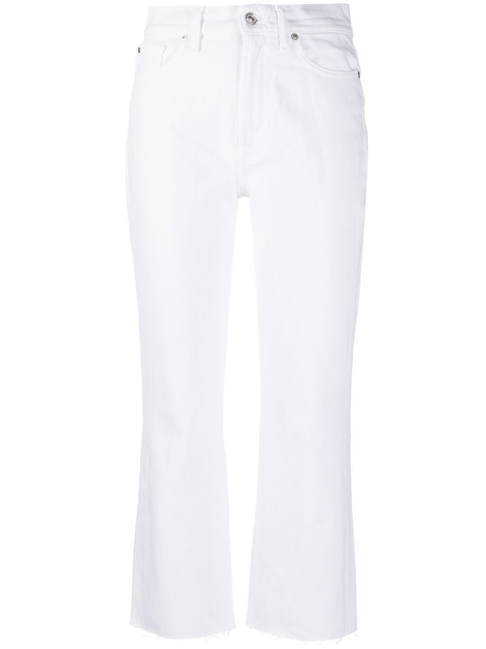 Mid-rise cropped trousers - White