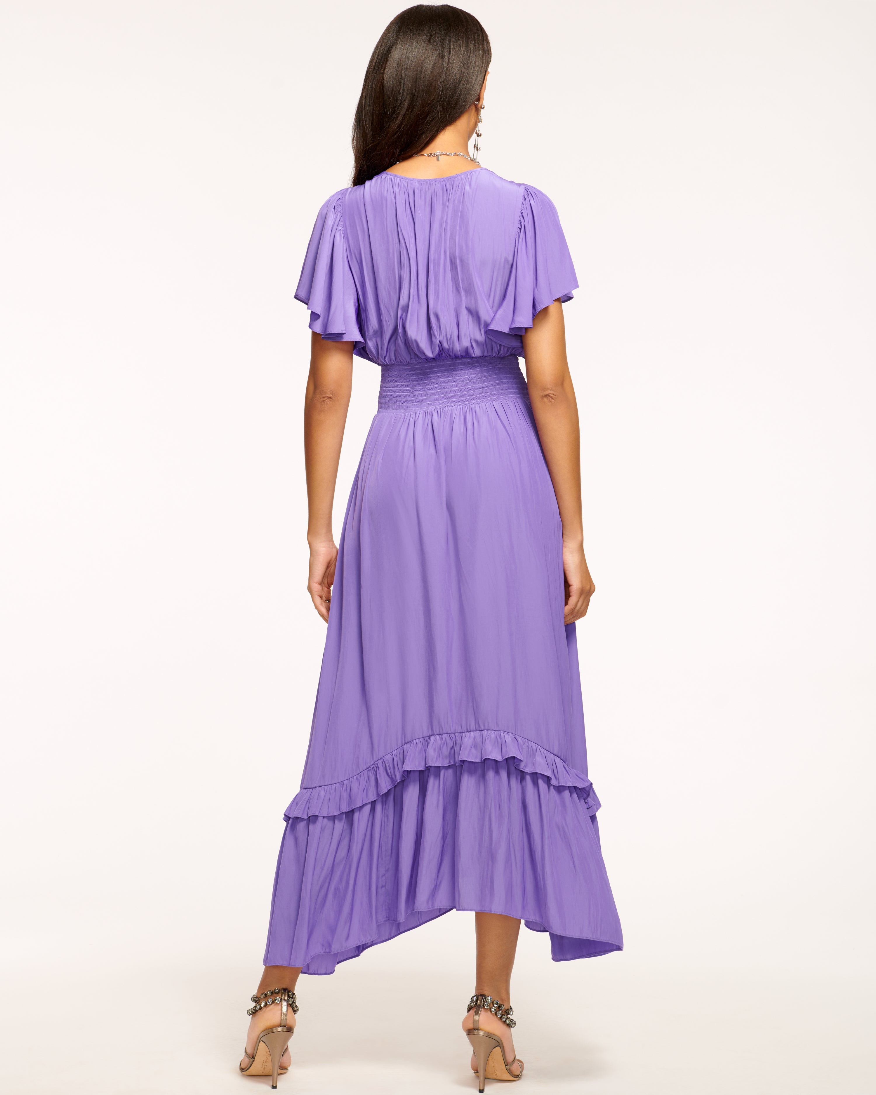 Joanie Short Sleeve Maxi Dress in Pink Petunia