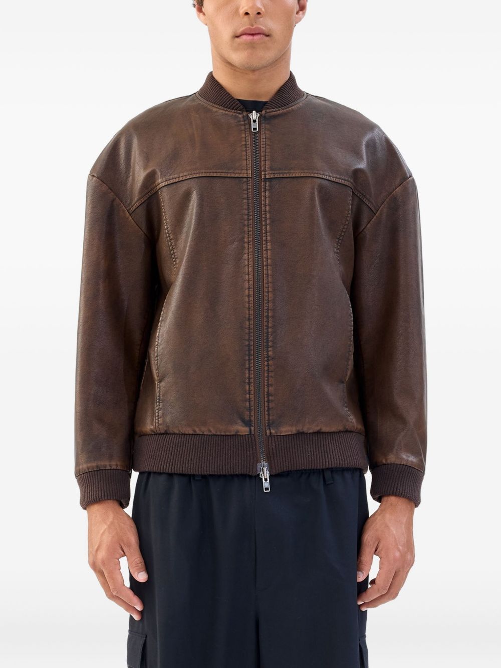 Boxy-fit bomber jacket - Brown