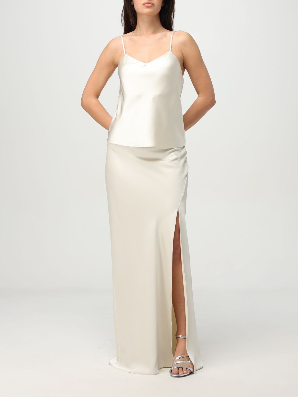 Patrizia Pepe satin slip top - White