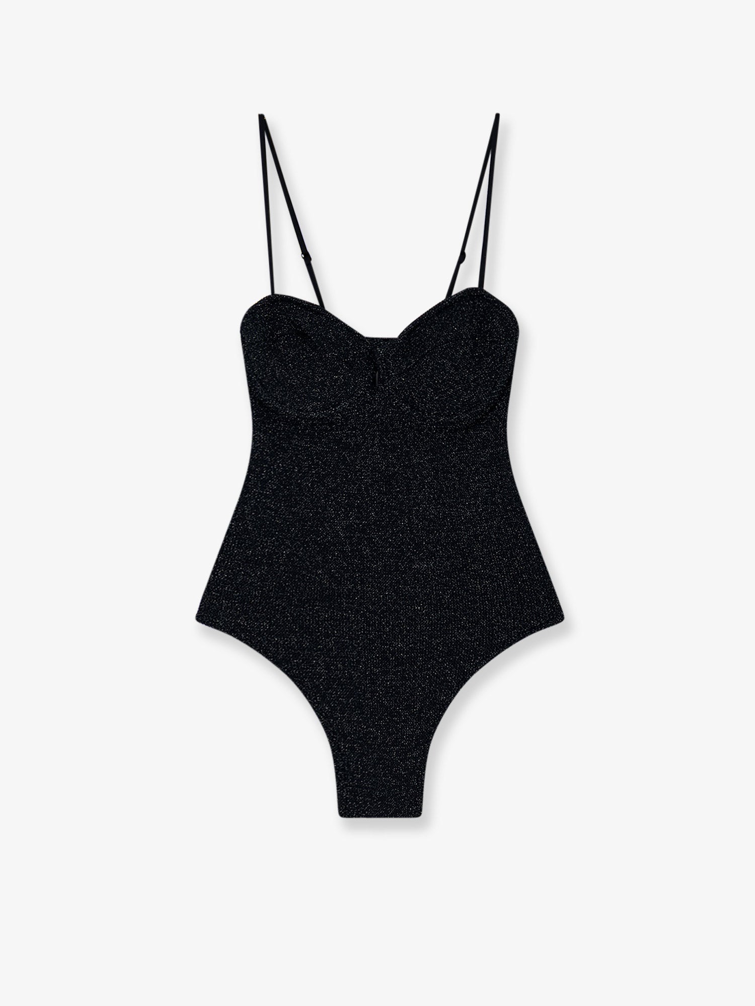 Lurex Technical Fabric Swimsuit — Black