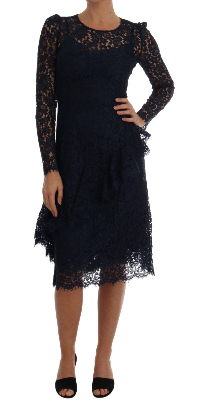 Floral Lace Dress — Black
