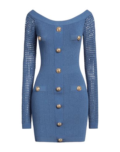 Woman Mini dress Blue Size 4 Viscose, Polyester