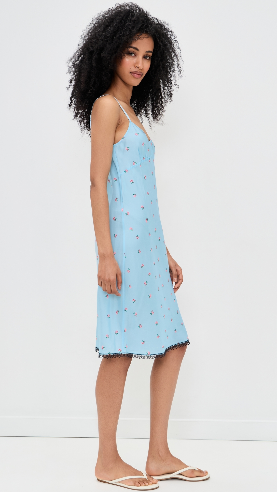Bluebell Slip Silk Dress Powder