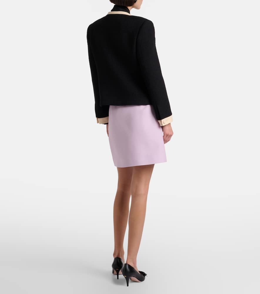 Wool and silk Crepe Couture miniskirt