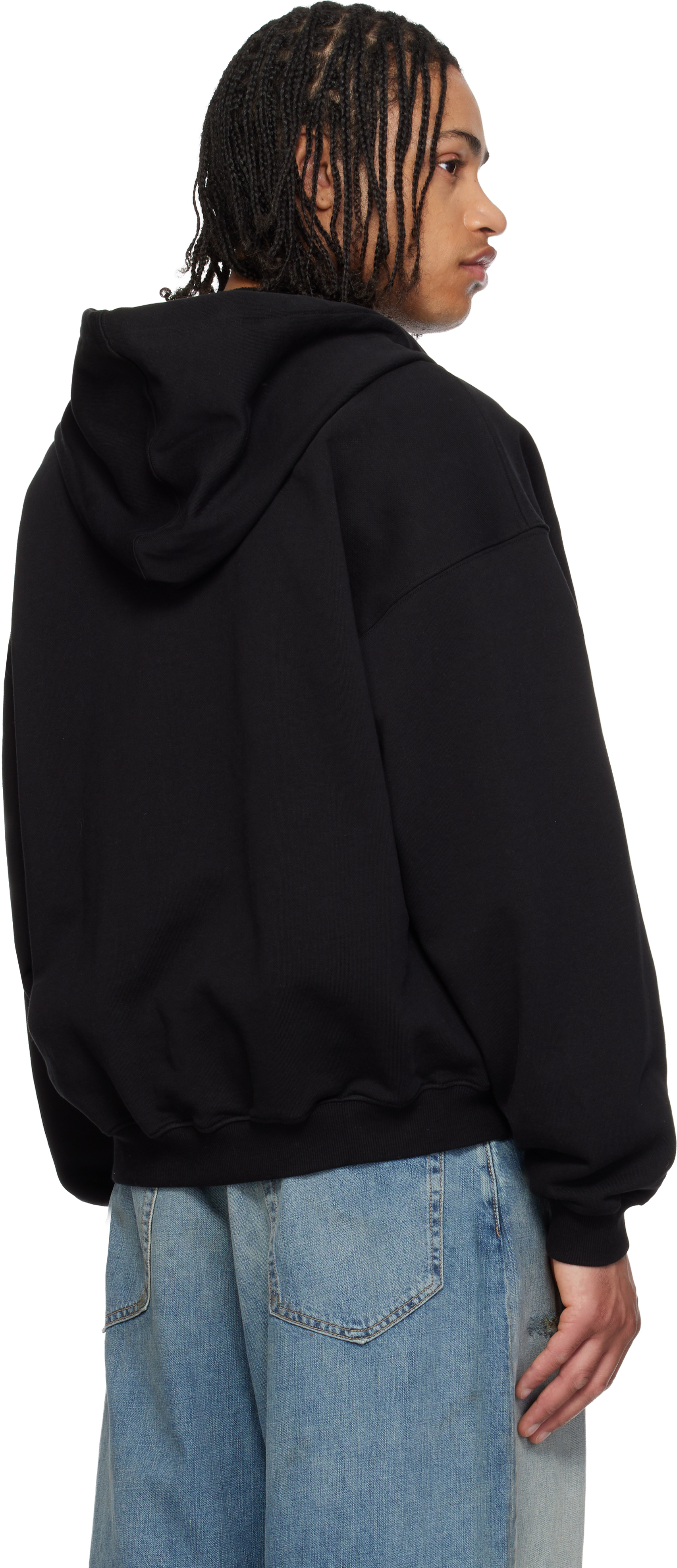 Black RH Zip Up Hoodie