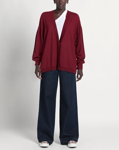 Gold Woman Cardigan Burgundy Size XL Merino Wool
