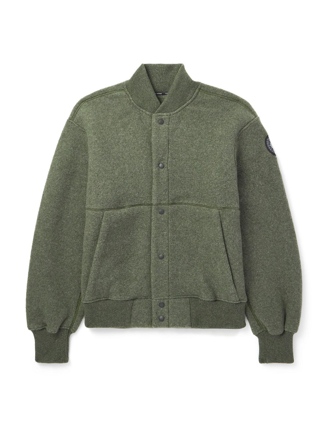 Hudson Logo-Appliquéd Recycled Wool-Blend Fleece Bomber Jacket