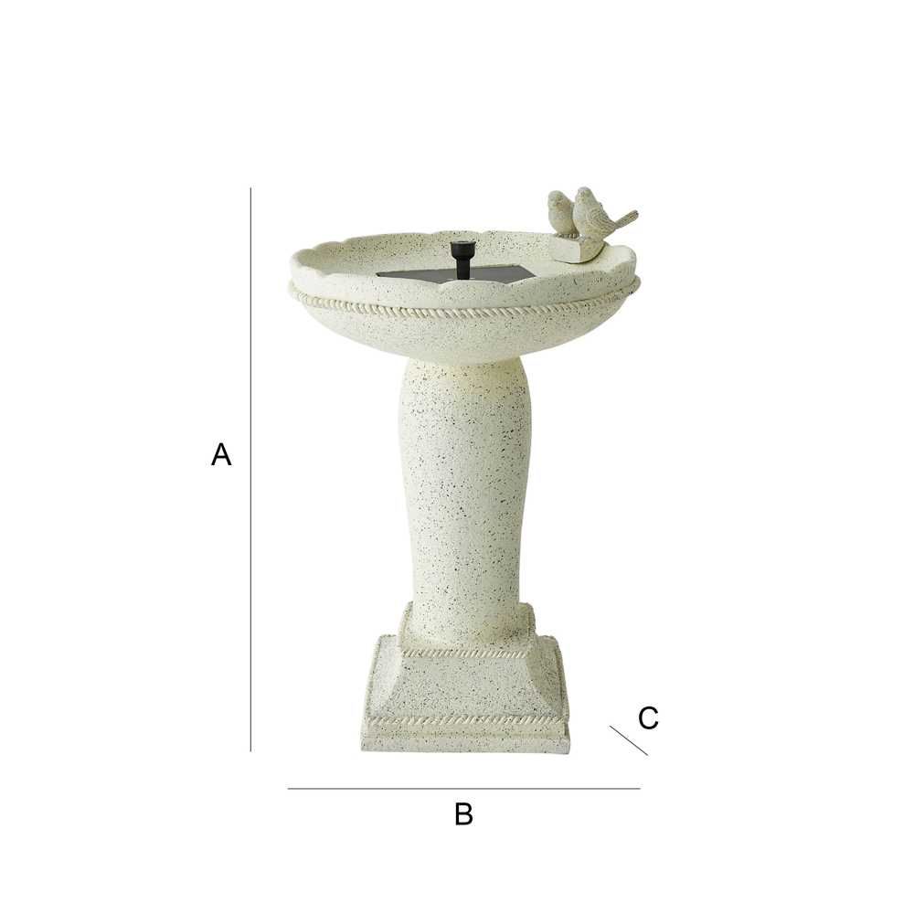 Valuelights Solar Powered Outdoor Bird Bath Water Fountain Feature In Crea