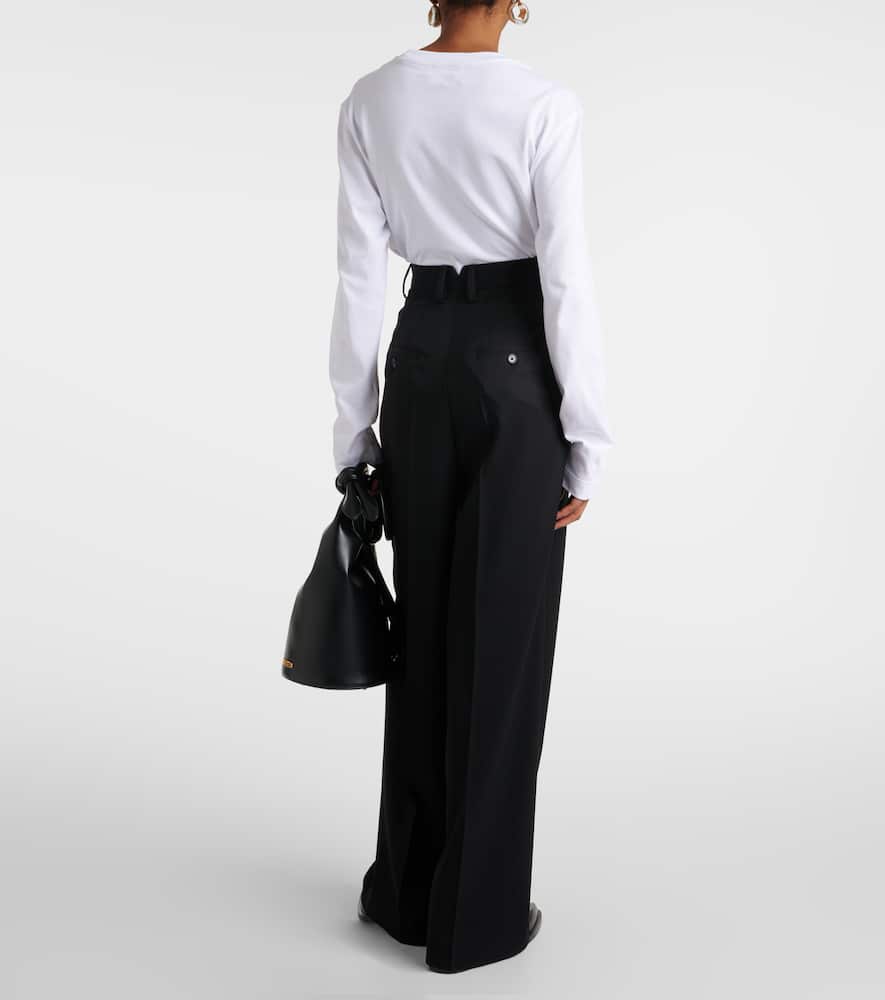 Ami Paris High-rise wool wide-leg pants