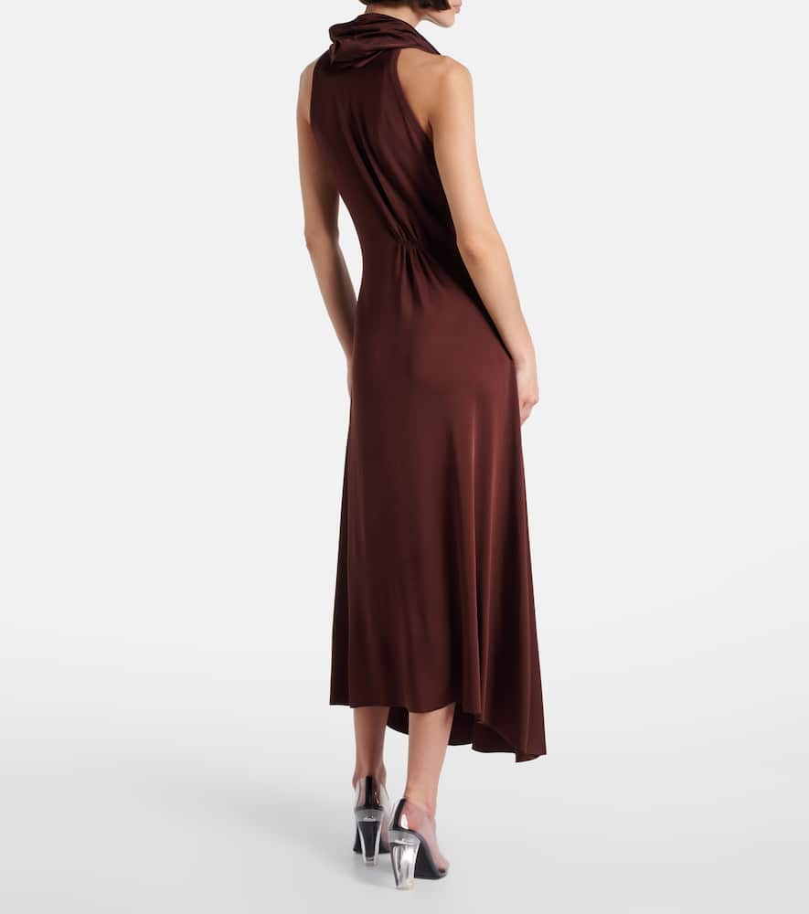 Hooded jersey midi dress