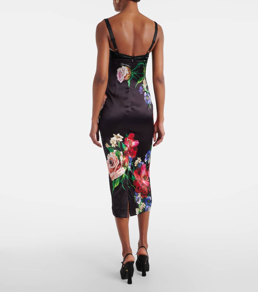 Floral satin midi dress