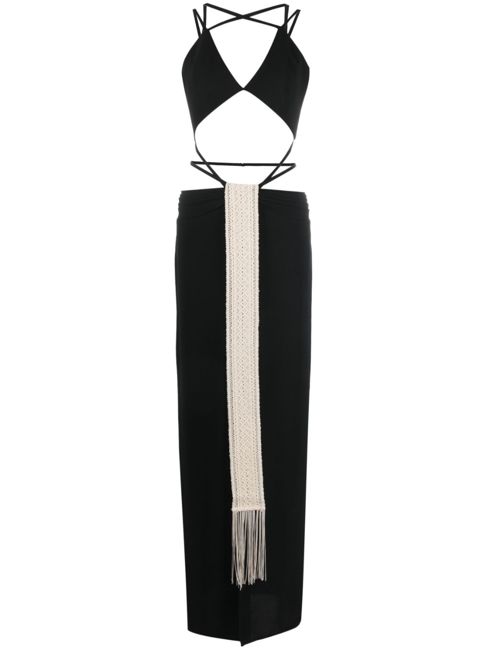 Stone cut-out maxi dress - Black