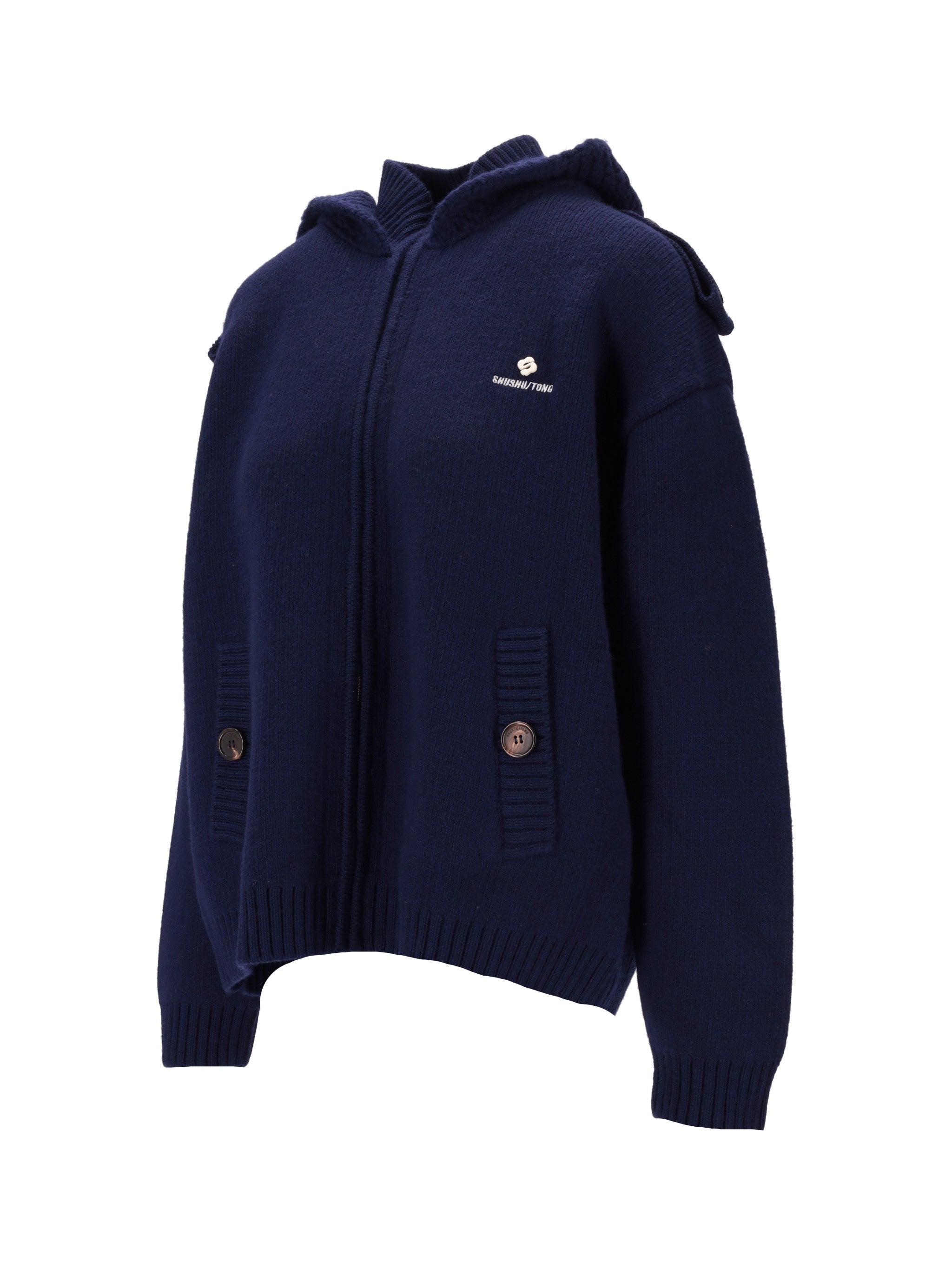 Shushu Tong Doppelkragen-Strickjacke mit Reißverschlu