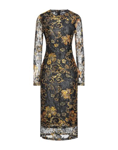 Woman Midi dress Black Size 4 Polyamide, Metallic Polyester