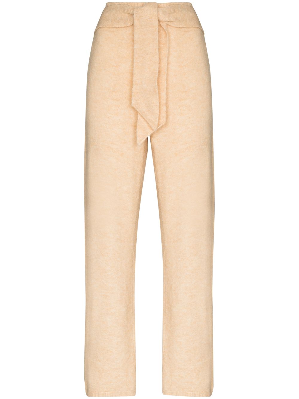 Tied waist knit trousers - Neutrals