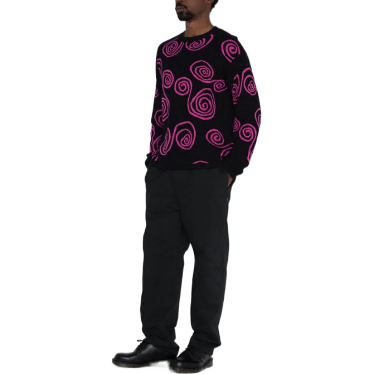 Spiral Knit Sweater 'Black Purple'