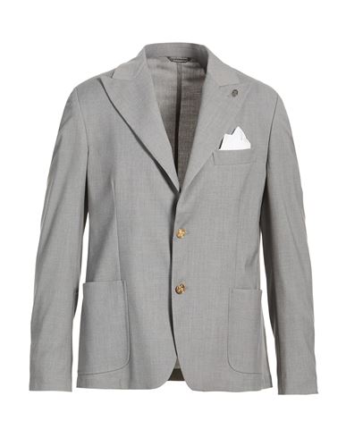 Man Blazer Grey Size 36 Polyester, Viscose, Elastane