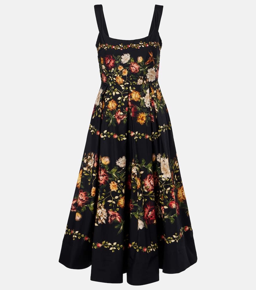 Alcaparra floral cotton midi dress