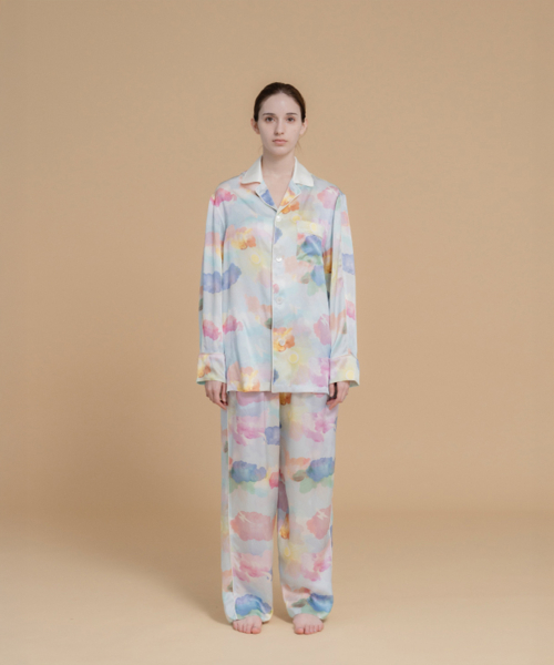 Sunburst Silk Pajama Set with Pouch