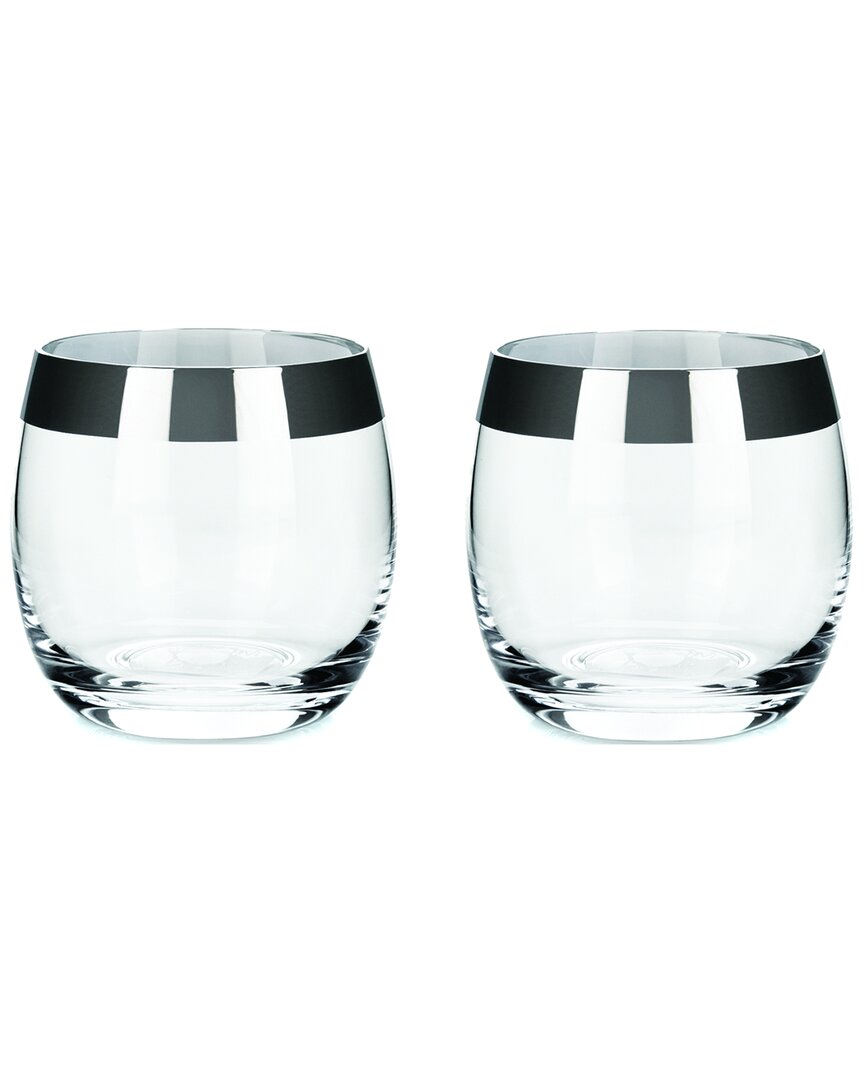 Viski Irving Chrome Rim Tumbler Set