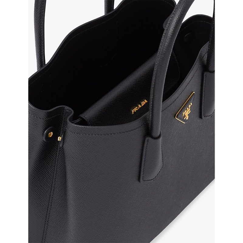 Black Double Small Leather Top-handle bag 