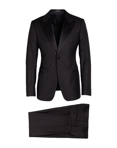 Man Suit Black Size 36 Virgin Wool, Silk