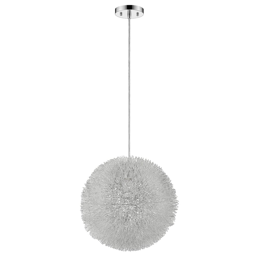 Metallic Silver One Light Pendant from the Luminary Collection