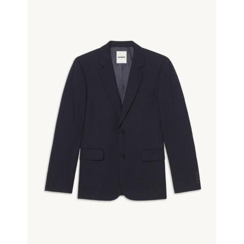 Single-breasted wool suit jacket