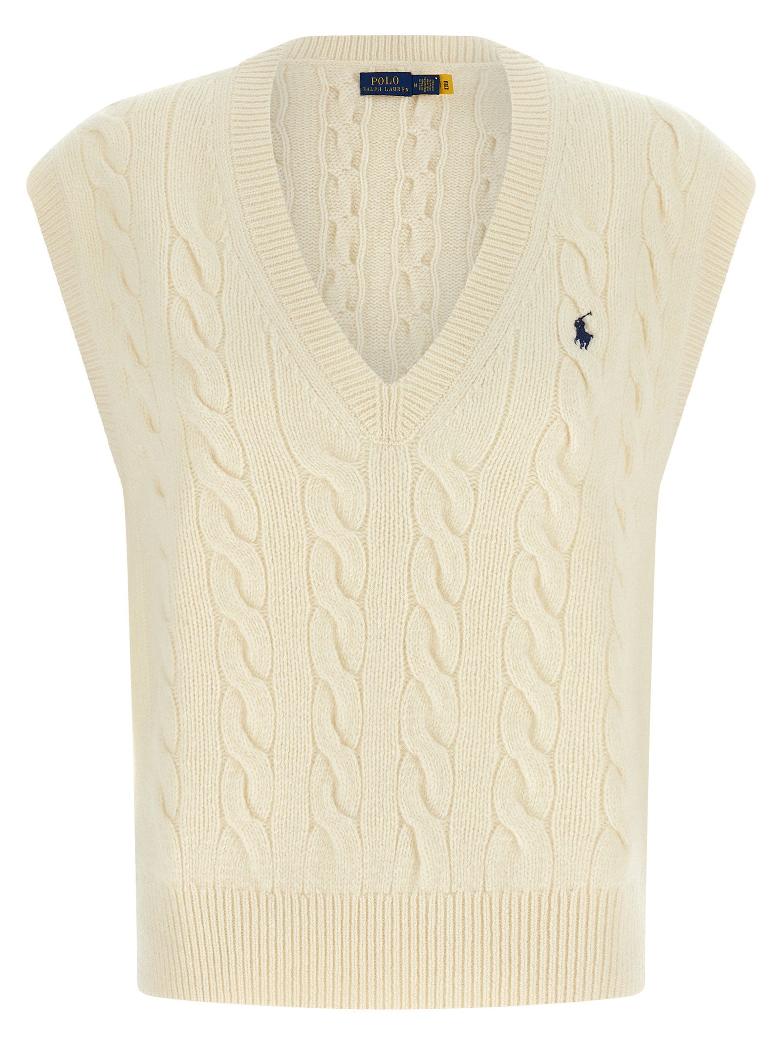 Cable-Knit Wool-Cashmere Vest — Cream