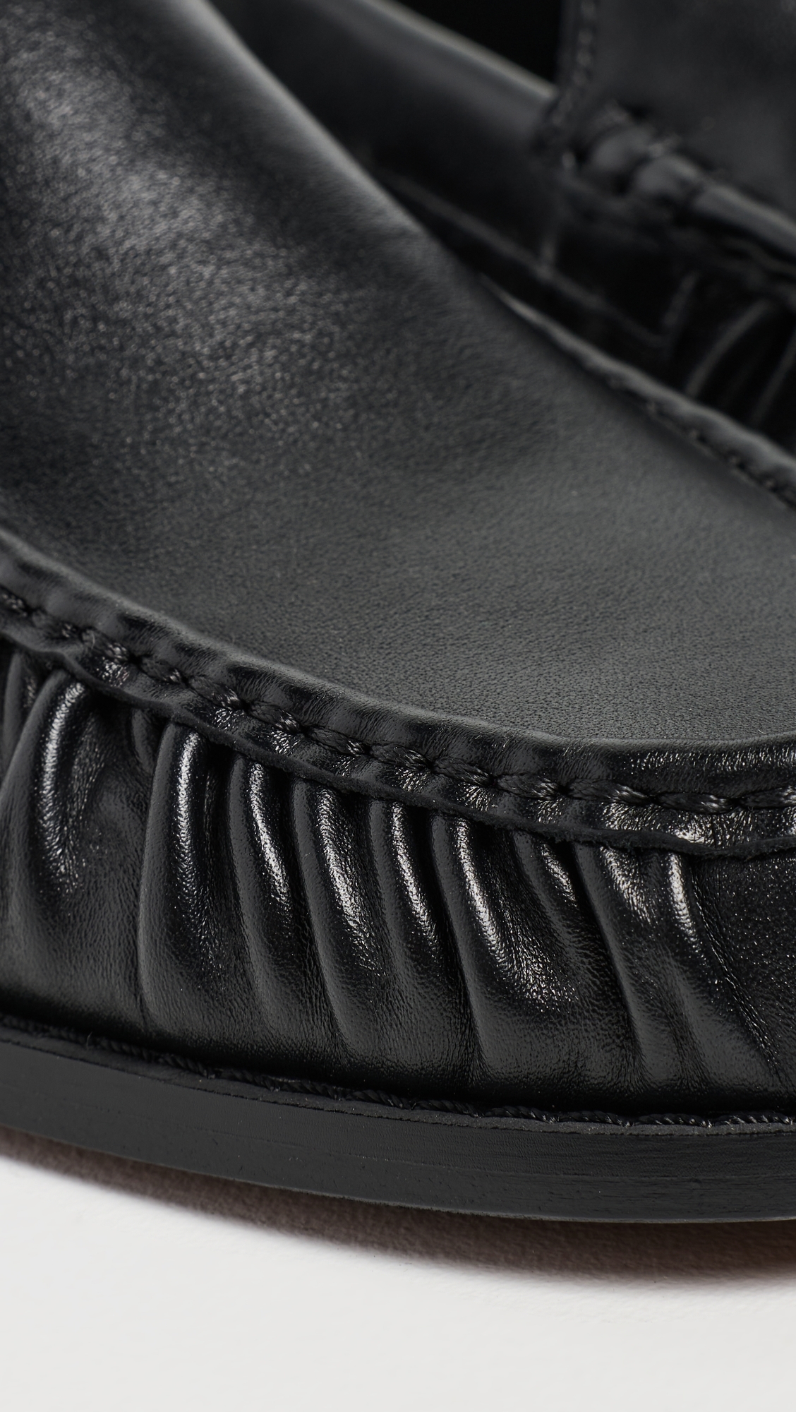 G. H. Bass Venetian Gathered Weejuns Loafers Open Black