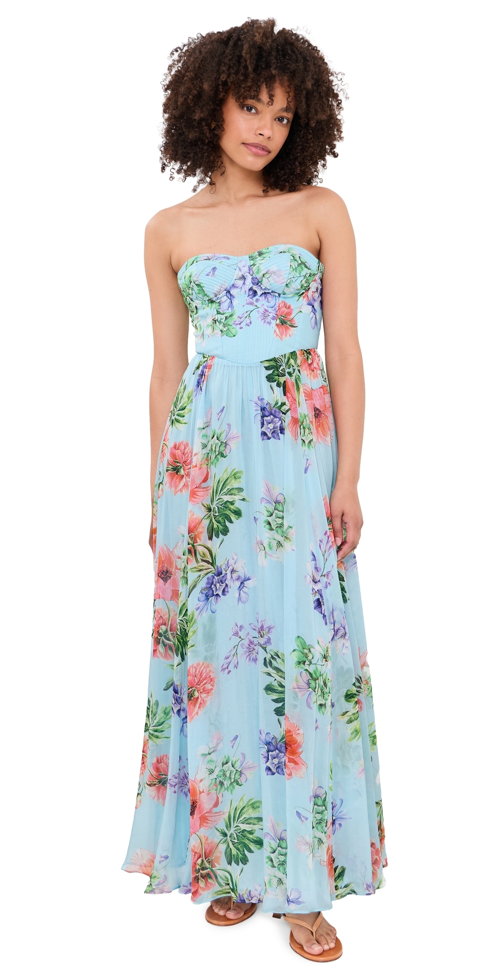 Corsetted Maxi Dress Blue